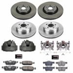 Powerstop 4-Wheel Set Power Stop&reg; KCOE7418 Front and Rear OE Stock Replacement Low-Dust Ceramic Brake Pad, Rotor and Caliper Kit