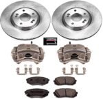Powerstop KCOE7509 Front Brake Disc and Caliper Kit, Plain Surface 5 Lugs 320.1 mm Natural, Ceramic, Z17 OE Replacement