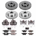 Powerstop 4-Wheel Set Power Stop&reg; KCOE7569 Front and Rear OE Stock Replacement Low-Dust Ceramic Brake Pad, Rotor and Caliper Kit