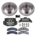 Powerstop KCOE7875 Front Brake Disc and Caliper Kit, Plain Surface 6 Lugs 359.7 mm Natural Caliper, Ceramic, Z17 OE Replacement