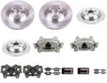 Powerstop KCOE7912A Front and Rear Brake Disc and Caliper Kit, Plain Surface 5 Lugs 315 mm Natural Caliper, Ceramic, Z17 OE Replacement