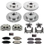 Powerstop KCOE8347 Front and Rear Brake Disc and Caliper Kit, Plain Surface 5 Lugs 308 mm Natural Caliper, Ceramic, Z17 OE Replacement - Image 4