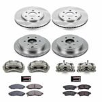 Powerstop KCOE8357 Front and Rear Brake Disc and Caliper Kit, Plain Surface 6 Lugs 282.7 mm Natural Caliper, Ceramic, RWD, Z17 OE Replacement - Image 4