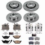 Powerstop KCOE840 Front and Rear Brake Disc and Caliper Kit, Plain Surface 5 Lugs 232 mm Natural Caliper, Ceramic, Z17 OE Replacement - Image 4