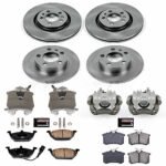 Powerstop KCOE840B Front and Rear Brake Disc and Caliper Kit, Plain Surface 5 Lugs 232 mm Natural Caliper, Ceramic, Z17 OE Replacement - Image 4