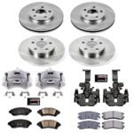 Powerstop KCOE8438 Front and Rear Brake Disc and Caliper Kit, Plain Surface 5 Lugs 297 mm Natural Caliper, Ceramic, Z17 OE Replacement - Image 4