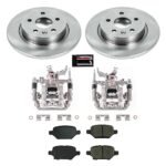 Powerstop KCOE8488 Rear Brake Disc and Caliper Kit, Plain Surface 5 Lugs 268 mm Natural Caliper, Ceramic, Z17 OE Replacement