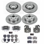 Powerstop KCOE889 Front and Rear Brake Disc and Caliper Kit, Plain Surface 5 Lugs 254.9 mm Natural Caliper, Ceramic, Z17 OE Replacement - Image 4