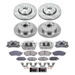 Powerstop KCOE9135 Front and Rear Brake Disc and Caliper Kit, Plain Surface 5 Lugs 308 mm Natural, Ceramic - Image 6