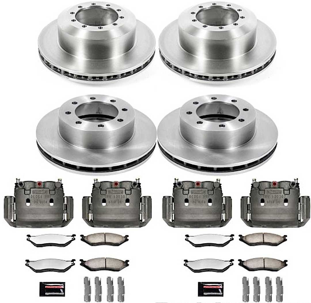 p15mdck4416_1.jpg Powerstop MDCK4416 Front and Rear Brake Disc and Caliper Kit, Plain Surface 8 Lugs - Front; 10 Lugs - Rear Natural, Carbon Fiber Ceramic, Z36 Extreme Truck And Tow - Image 1