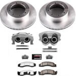 Powerstop MDCK4912 Rear Brake Disc and Caliper Kit, Plain Surface 8 Lugs Natural, Carbon Fiber Ceramic, Z36 Extreme Truck And Tow