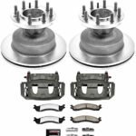 Powerstop MDCK5084 Front Brake Disc and Caliper Kit, Plain Surface 8 Lugs Natural Caliper, Carbon Fiber Ceramic, Z36 Extreme Truck And Tow