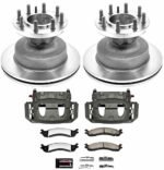 Powerstop MDCK5084 Front Brake Disc and Caliper Kit, Plain Surface 8 Lugs Natural Caliper, Carbon Fiber Ceramic, Z36 Extreme Truck And Tow