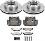 Powerstop MDCK5185 Front Brake Disc and Caliper Kit, Plain Surface 8 Lugs Natural, Carbon Fiber Ceramic, Z36 Extreme Truck And Tow