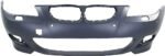 ReplaceXL Front Primed Bumper Cover, Sedan/Wagon, With M Package, With Park Distance Control, With Fog Light Holes