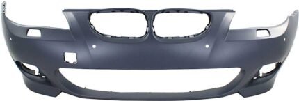 ReplaceXL Front Primed Bumper Cover, Sedan/Wagon, With M Package, With Park Distance Control, With Fog Light Holes