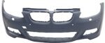 ReplaceXL Front Primed Bumper Cover, Coupe/Convertible, (3.0L Engine), For Models With Park Distance Control and M Package, With Fog Light Holes