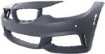 ReplaceXL Front Primed Bumper Cover, Base Model, With M Sport Line Package, With Park Distance Control and Fog Light Holes, Without Headlight Washer Holes - Image 2
