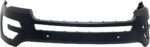 ReplaceXL Front Primed Bumper Cover, With Park Sensor and Tow Hook Holes, Without Park Assist and Cam, CAPA CERTIFIED