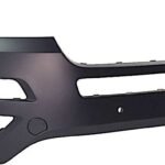 ReplaceXL Front Primed Bumper Cover, Without Parking Aid Sensor Holes and Park Assist, With Tow Hook Holes and Cam, CAPA CERTIFIED