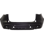 ReplaceXL Rear Primed Bumper Cover, 4 Cyl., 2.5L Engine, With Park Distance Control Sensor Holes, CAPA CERTIFIED