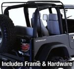 Rampage 68115 Complete Series Soft Top - With Frame (Frame Included) Black Denim - Image 5