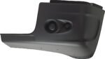 Replacement Front, Driver Side Bumper End, Painted Black Plastic