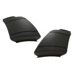 Replacement Front, Driver and Passenger Side Bumper End, Painted Black Plastic