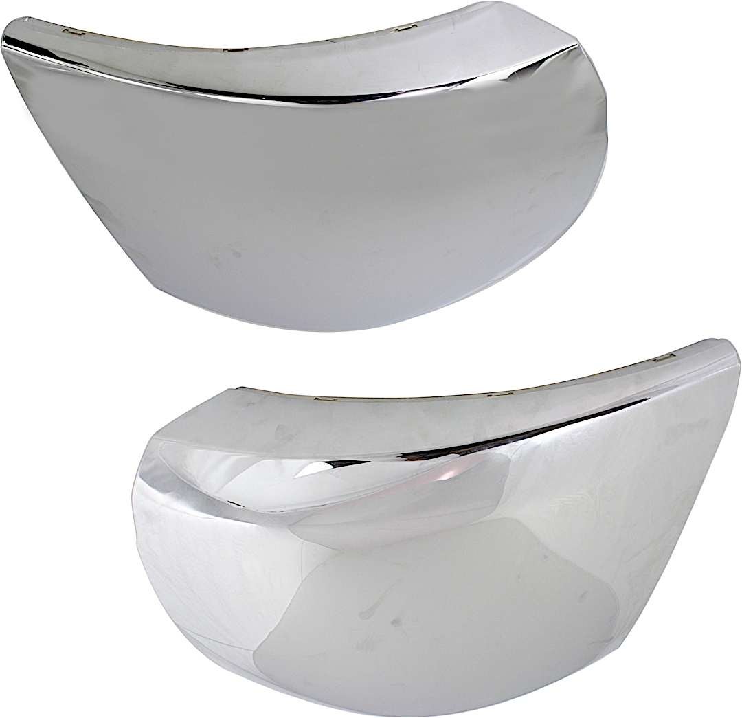 set-repc011105_1.jpg Replacement Front, Driver and Passenger Side Bumper End, Chrome Plastic - Image 1
