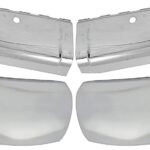 Replacement Front, Driver and Passenger Side Bumper End, Chrome Front - Plastic; Rear - Steel