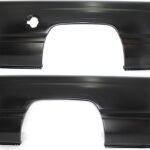 Replacement Rear, Driver and Passenger Side Truck Bedside Panels, Primed, Outer Panel, with Gas Door Hole on Driver Side, 8 Ft. Bed, Single Rear Wheels