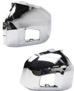 Replacement Front, Driver and Passenger Side Bumper End, Chrome Steel CAPA Certified