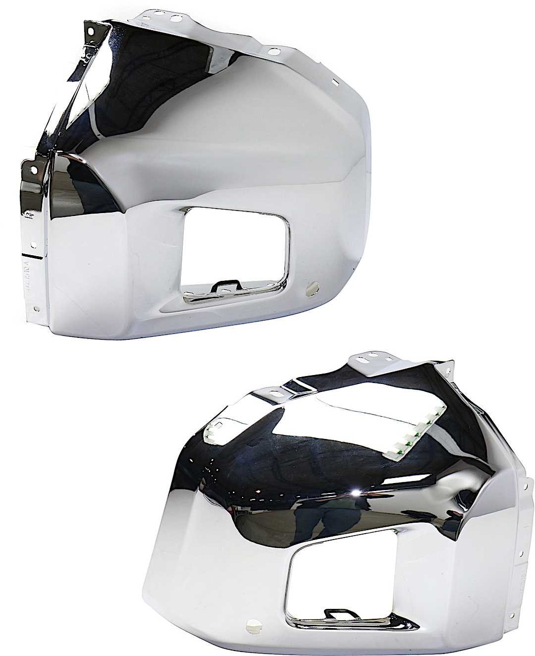 set-rept011119q_1.jpg Replacement Front, Driver and Passenger Side Bumper End, Chrome Steel CAPA Certified - Image 1