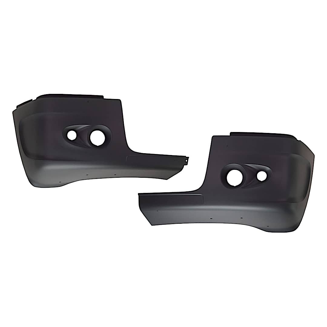 set-rf01110015-hd_1.jpg Replacement Front, Driver and Passenger Side Bumper End, Painted Black Plastic - Image 1