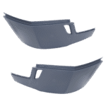 Replacement Front, Driver and Passenger Side Bumper End, Painted Gray Plastic
