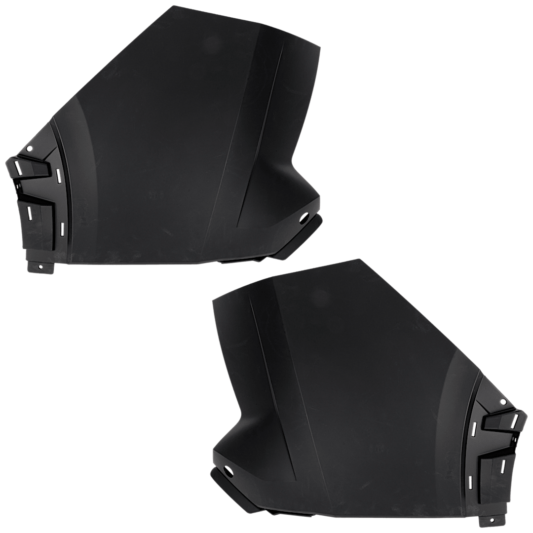 set-rn76110007q_1.png Replacement Rear, Driver and Passenger Side Bumper Ends, Primed, Plastic, CAPA CERTIFIED - Image 1
