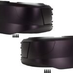 Replacement Front, Driver and Passenger Side Bumper End, Painted Black Plastic